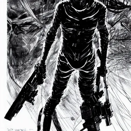 Image similar to Joe Biden looking sinister, by Tsutomu Nihei, highly detailed