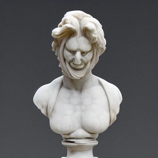 Image similar to marble bust of a demon