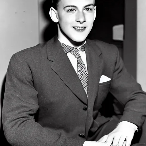 Prompt: a photographic portrait of a very handsome young man in the 1 9 5 0 s