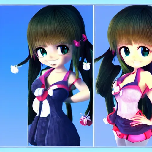 Prompt: 3 d anime girl very detailed, highly detailed, disney style