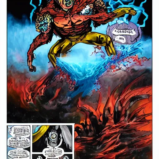 Image similar to a danger elemental, whirling energy made of danger ( dramatic, cinematic by simon bisley )