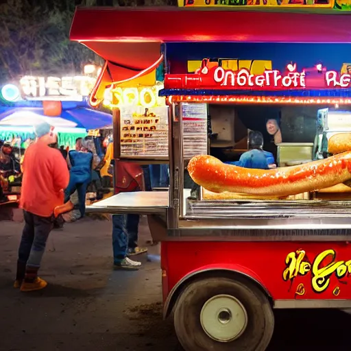 Image similar to hot dog street food stand amateur photography with flash