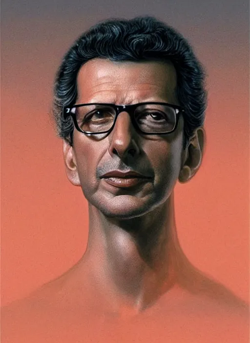 Image similar to portrait of jeff goldblum in the fly ( 1 9 8 6 ), depth of field, soft focus, highly detailed, intricate, realistic, national geographic cover, soft glow, textured, artstation, concept art, sharp focus, illustration, art by artgerm and greg rutkowski and earl norem