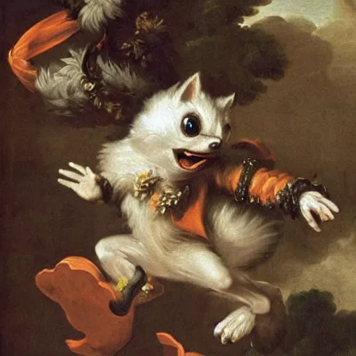 Prompt: a rococo painting of a sonic the hedgehog, intricate, ultra detailed, late baroque painting, art by giovanni battista tiepolo
