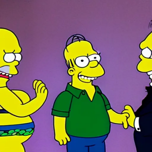 Prompt: Abbott and Costello meet Homer Simpson