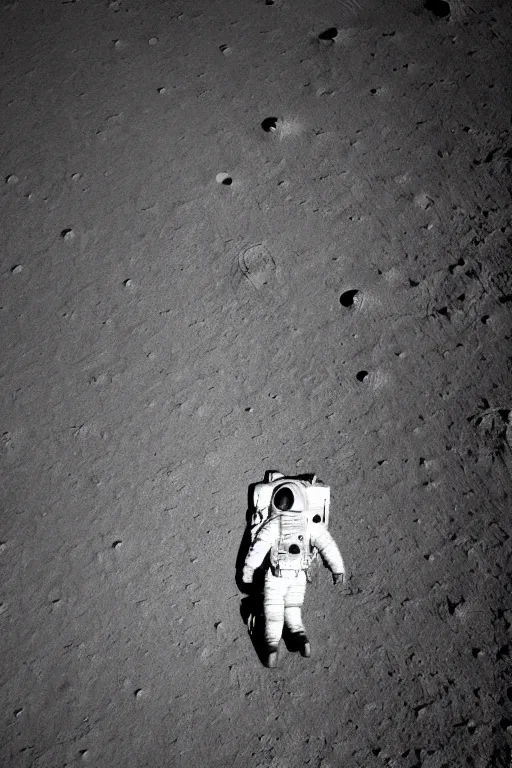 Prompt: A cinematic film still of an astronaut on the surface of the Moon. DSLR photograph, professional composition, award-winning, stunning detail, crisp shadows.