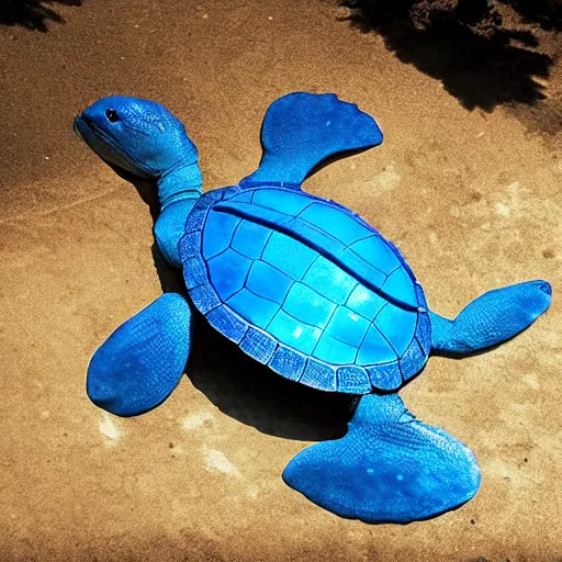 Image similar to a giant blue turtle