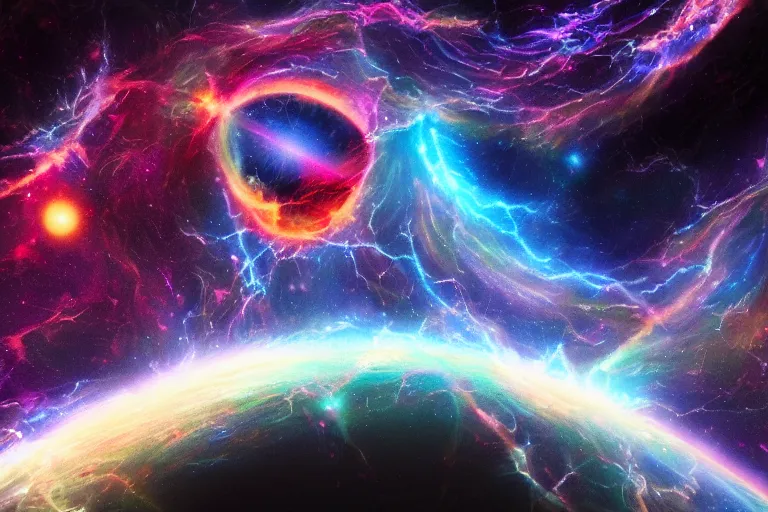 Image similar to cosmic cyclone, digital art, cinematic