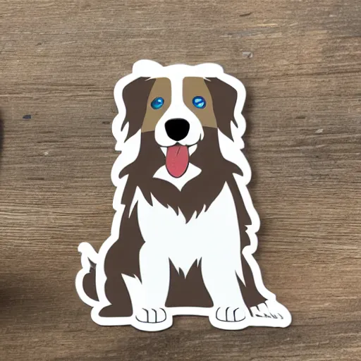 Prompt: australian shepherd die cut sticker