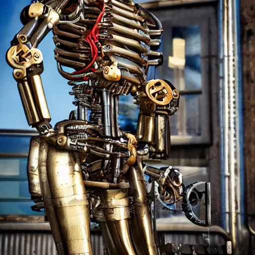 Image similar to photo. mechanical man