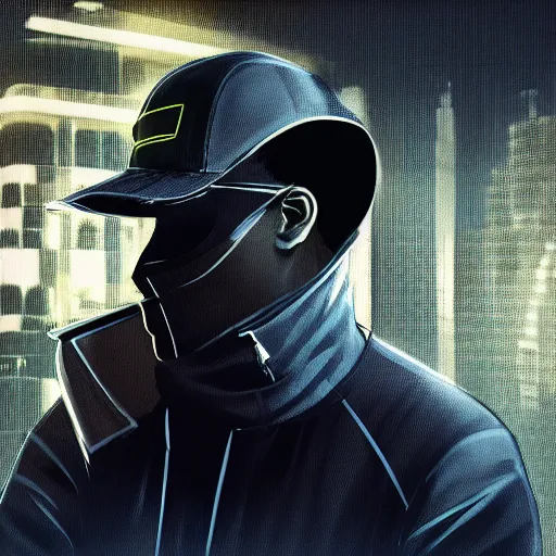 Image similar to portrait isometric drawing, DJ Tiesto as Aiden Pearce character from Watch Dogs game, cyberpunk, intricate, epic lighting, cinematic composition, hyper realistic, 8k resolution, unreal engine 5, by Artgerm, tooth wu, dan mumford, beeple, wlop, rossdraws, James Jean, Andrei Riabovitchev, Marc Simonetti, yoshitaka Amano, Artstation