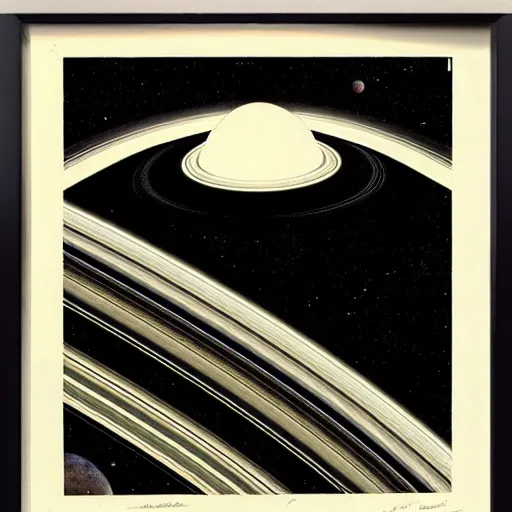 Image similar to planet saturn lithograph by adolphe millot