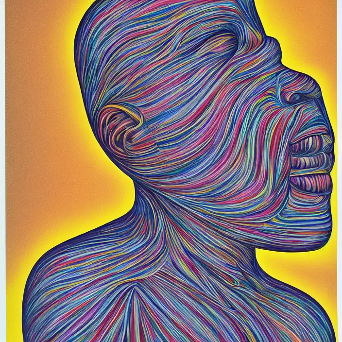 Prompt: woman designed by corbusier, by alex grey