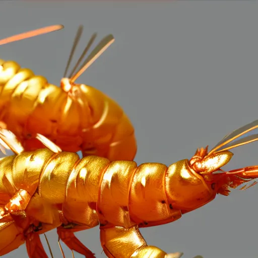 Prompt: gold shrimp photorealistic 4 k