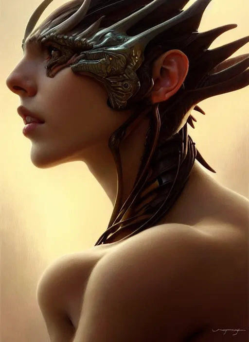 Image similar to concept art by artgerm, portrait of yautva predator, soft natural light, intricate, elegant, highly detailed, my rendition, digital painting, artstation, concept art, smooth, sharp focus, illustration, art by greg rutkowski and alphonse mucha and uang guangjian and gil elvgren, symmetry!!