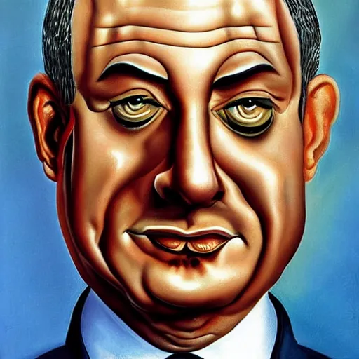 Prompt: a portrait of benjamin netanyahu melting, by salvador dali