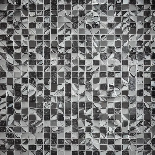 Prompt: photo of invisible ceramic tiles arranged in intricately shaped patterns in a black room by Sparth and Jeff Simpson and ,photo,photo real,octane render,vray,ambient occlusion,no lighting, in a black room