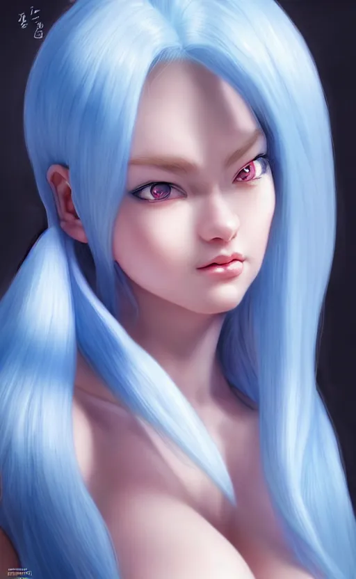 Image similar to gorgeous!! hyper - realistic giant woman resembling bulma + felicia from darkstalkers | drawn by artgerm, drawn by wlop, drawn by jeehyung lee | intricate, high detail, ultra graphics, photorealistic, symmetrical, cinematic, smooth, sharp focus, character design, expressive, cute, beautiful!!