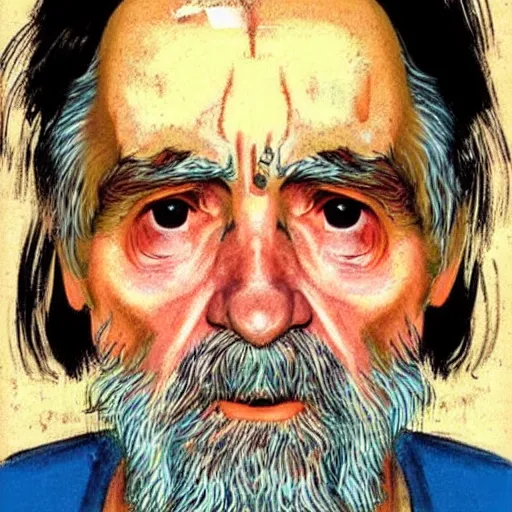 Prompt: “unflattering portrait of Charles Manson, by Norman Rockwell”