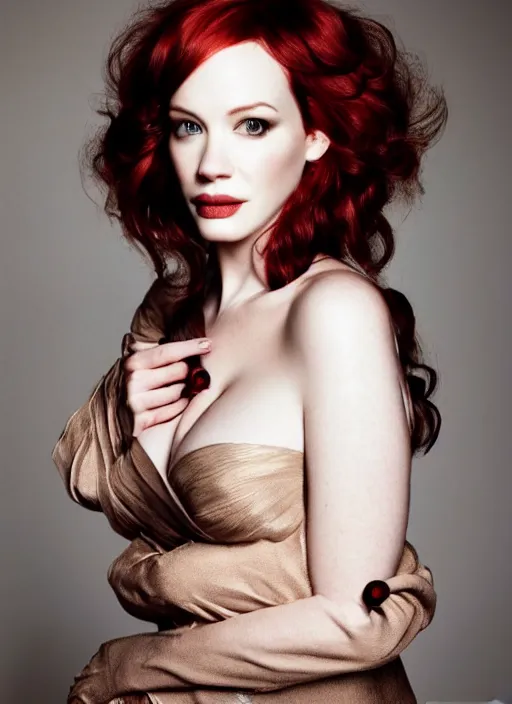 Image similar to portrait of christina hendricks and liv tyler hybrid by mario testino, headshot, detailed, award winning, sony a 7 r