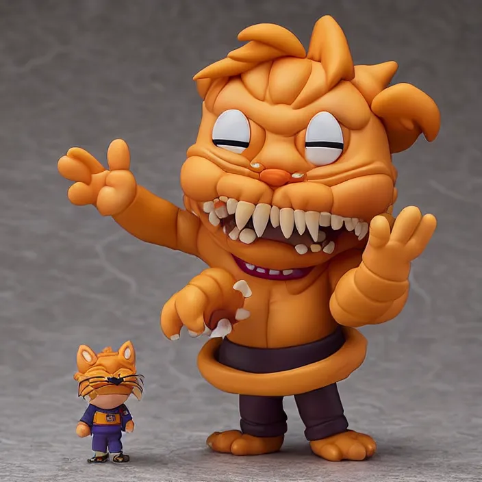 Image similar to eldritch abomination garfield, imsorryjon, An anime Nendoroid of Son Goku, figurine, detailed product photo