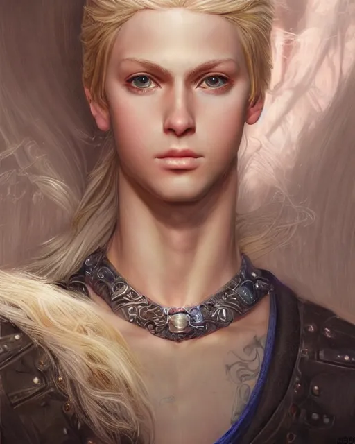 Image similar to human barbie portrait | highly detailed | very intricate | symmetrical | whimsical and magical | soft cinematic lighting | award - winning | closeup portrait | balthier final fantasy | painted by donato giancola and mandy jurgens and charlie bowater | pastel color palette | featured on artstation