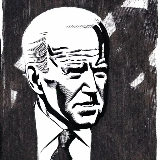 Image similar to Joe Biden looking sinister, by Tsutomu Nihei, highly detailed