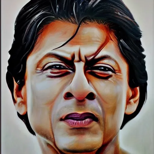 Image similar to shahrukh khan oil painting, 8k