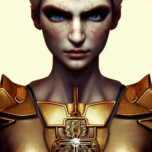 Prompt: centered detailed portrait the elfen queen, realistic character concept, beautiful crusader-man, identical eyes, gazing eyes, beautiful eyes medium shot, elegant pose, fantasy, illustration, slender symmetrical face and body, artstation, cinematic lighting, hyperdetailed, cgsociety, 8k, high resolution, Tom Richmond, single face, insanely detailed and intricate, octane render, golden ratio, dark fractal background, vfx, postprocessing, freckles, alluring.1.00:1