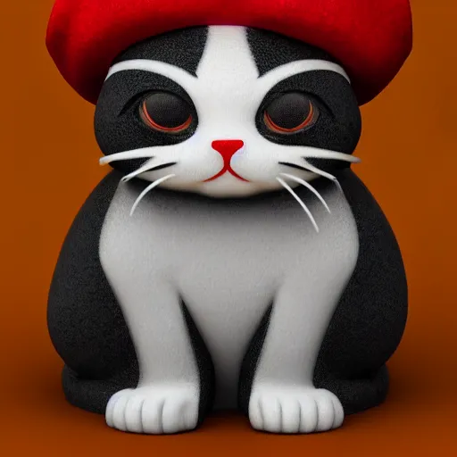 Image similar to Octocat with a red beret, studio lighting, moody, ultrarealistic 4k