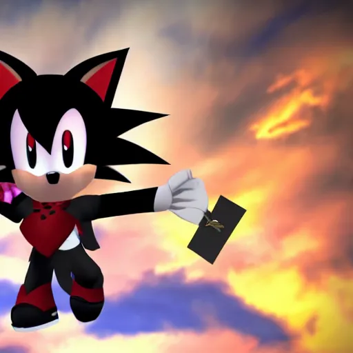 Prompt: a photograph of Shadow the Hedgehog graduating