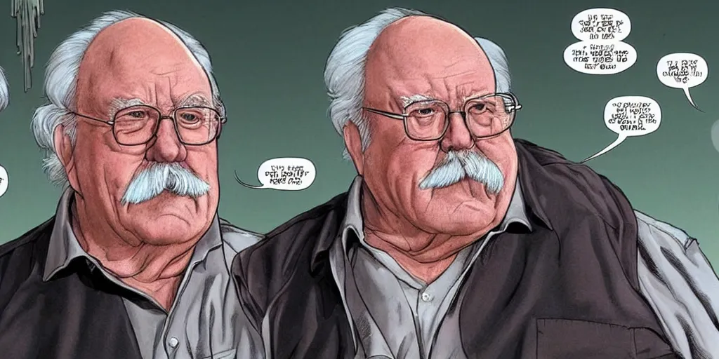 Prompt: wilford brimley saying diabeetus comic panel