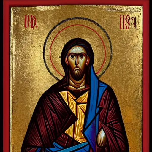 Prompt: Byzantine icon by William Turner