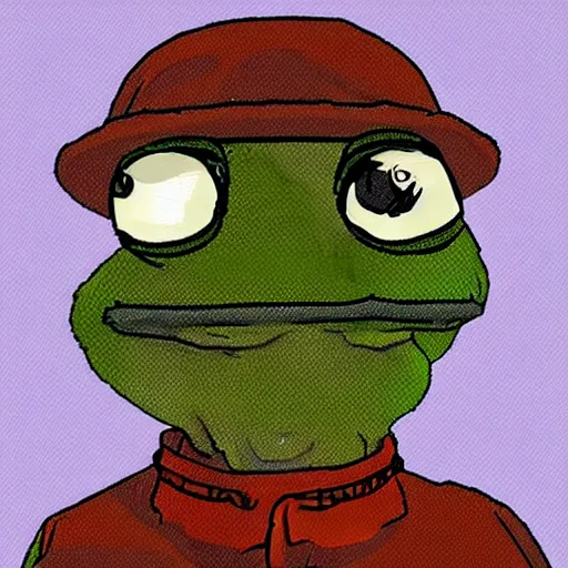 Image similar to shocked surprised pepe the miner