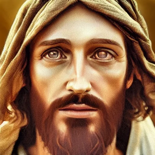 Image similar to amazing beautiful award winning portrait photo of jesus, very sharp and detailed, cinematic masterpiece, close up