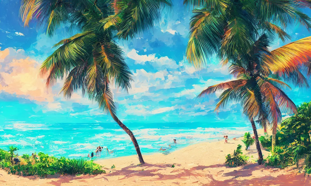 Image similar to paradise beach by alena aenami artworks in 4 k