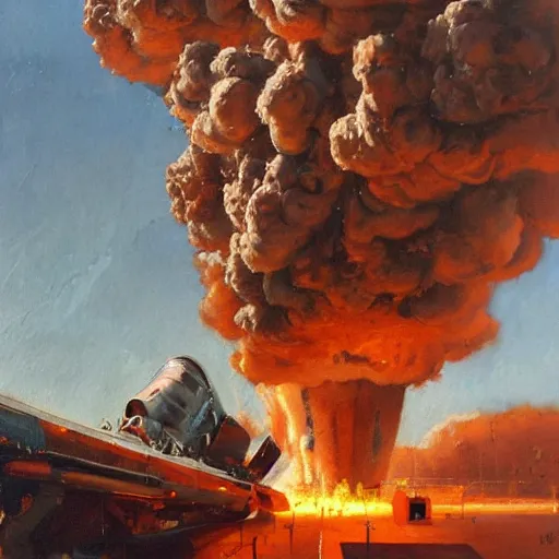 Prompt: a spanish italian spaceship, stuck in the ground, the spaceship is on fire, smoke, rainstorm, lightning, angry, kinetic, john sargent, peter deligdisch, adolphe bouguereaum, norman rockwell, trending on artstation, highly detailed oil painting,