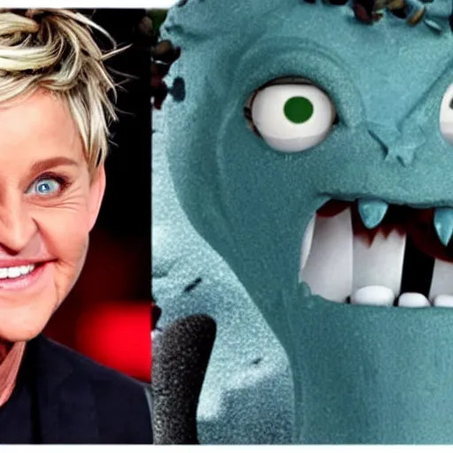 Image similar to ellen degeneres as a monster