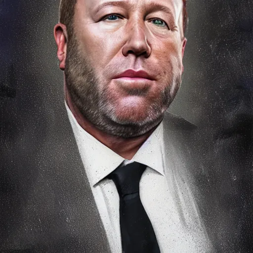 Prompt: hyperrealistic mixed media image of info wars alex jones wearing conspiracy tin foil hat, stunning 3 d render inspired art by xiang duan and thomas eakes and greg rutkowski, perfect facial symmetry, hyper realistic texture, realistic, highly detailed attributes and atmosphere, dim volumetric cinematic lighting, 8 k octane detailed render, post - processing, masterpiece,