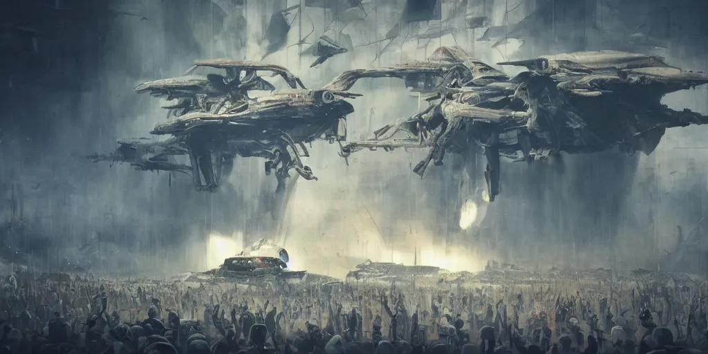 Prompt: sci-fi organic vehicle 30% of canvas and wall structure in the coronation of napoleon painting by Jacques-Louis David and in the blade runner 2049 film search pinterest keyshot product render ultra high detail ultra realism 4k in plastic dark tilt shift