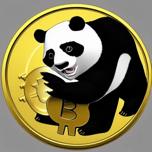 Prompt: “ super detailed 3 d model of a cyborg panda holding a bitcoin ”