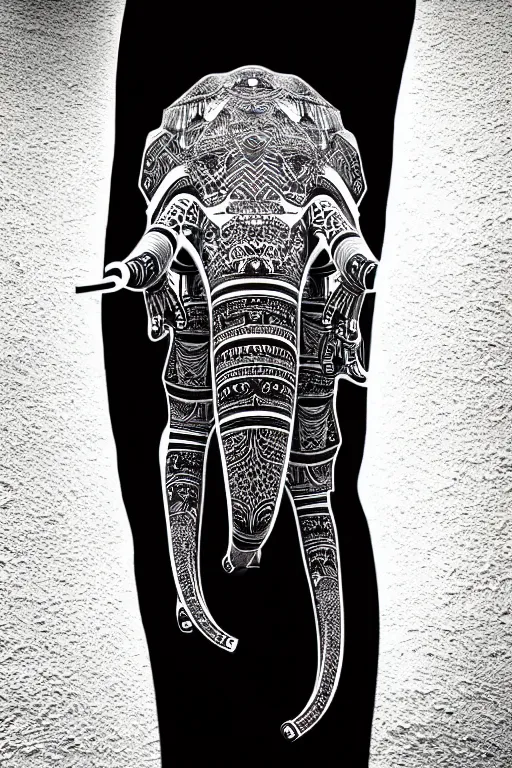 Prompt: a centered portrait of a robotic elephant headed biomechanical creature by clogtwo and subjekt zero. intricate detailed sharp clean textured