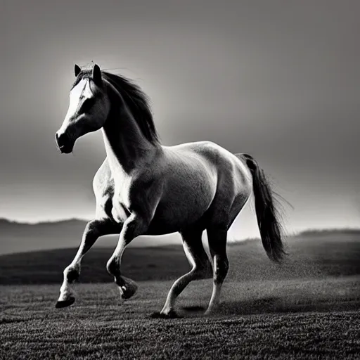 Prompt: a galloping horse, photo by national-geographic