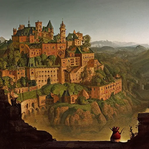 Image similar to a Happy frog by Ansel Adams and Bernardo Bellotto, oil on canvas, artstation, dramatic scenery, masterpiece, aesthetic