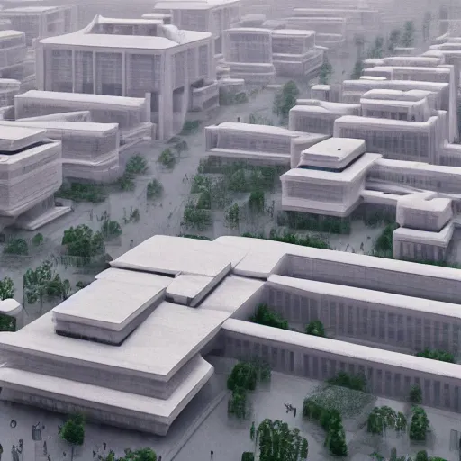 Prompt: several white office building blocks of future chinese xi'an culture, in chinese cities, by hiroshi sugimoto and paul lehr and john schoenherr and sou fujimoto