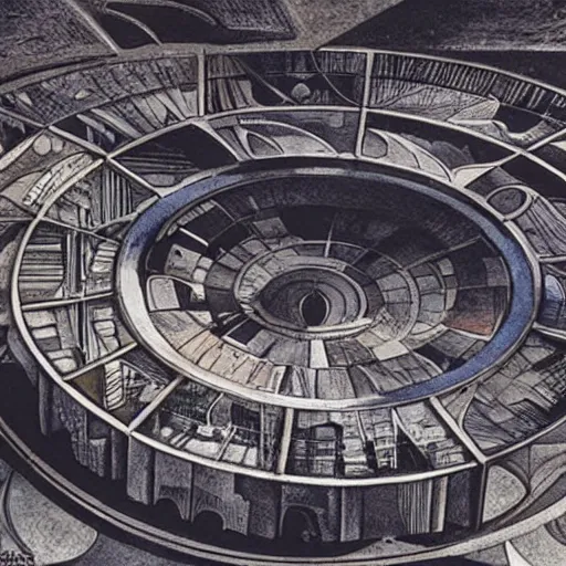 Image similar to a planetary city by paolo soleri