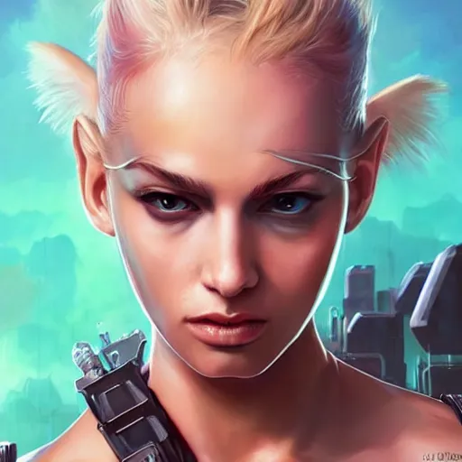 Prompt: tank girl, highly detailed, half android, power implants, body transmogrify, beautiful, mesmerising, look of desire, loving stare, digital painting, trending on artstation, concept art, 4 k, sharp focus, illustration, art by artgerm and magali villeneuve