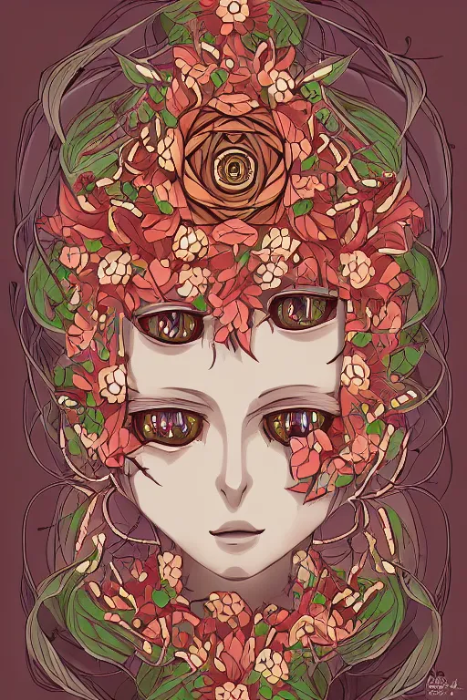 Image similar to a humanoid flower monster, symmetrical, digital art, sharp focus, trending on art station, anime