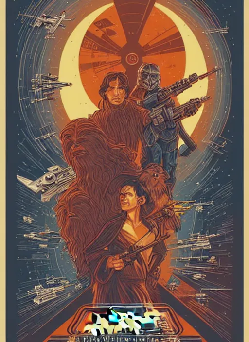 Image similar to promotional poster for the next Star Wars movie, by Dan Mumford