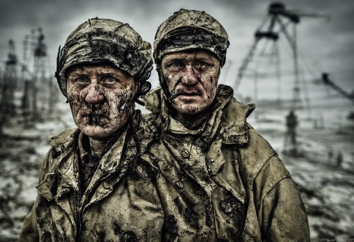 Image similar to an award winning portrait photo of chernobyl liquidator, postapocalyptic, 4 k, high quality, sharp focus